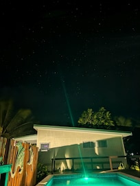 Pool area at night