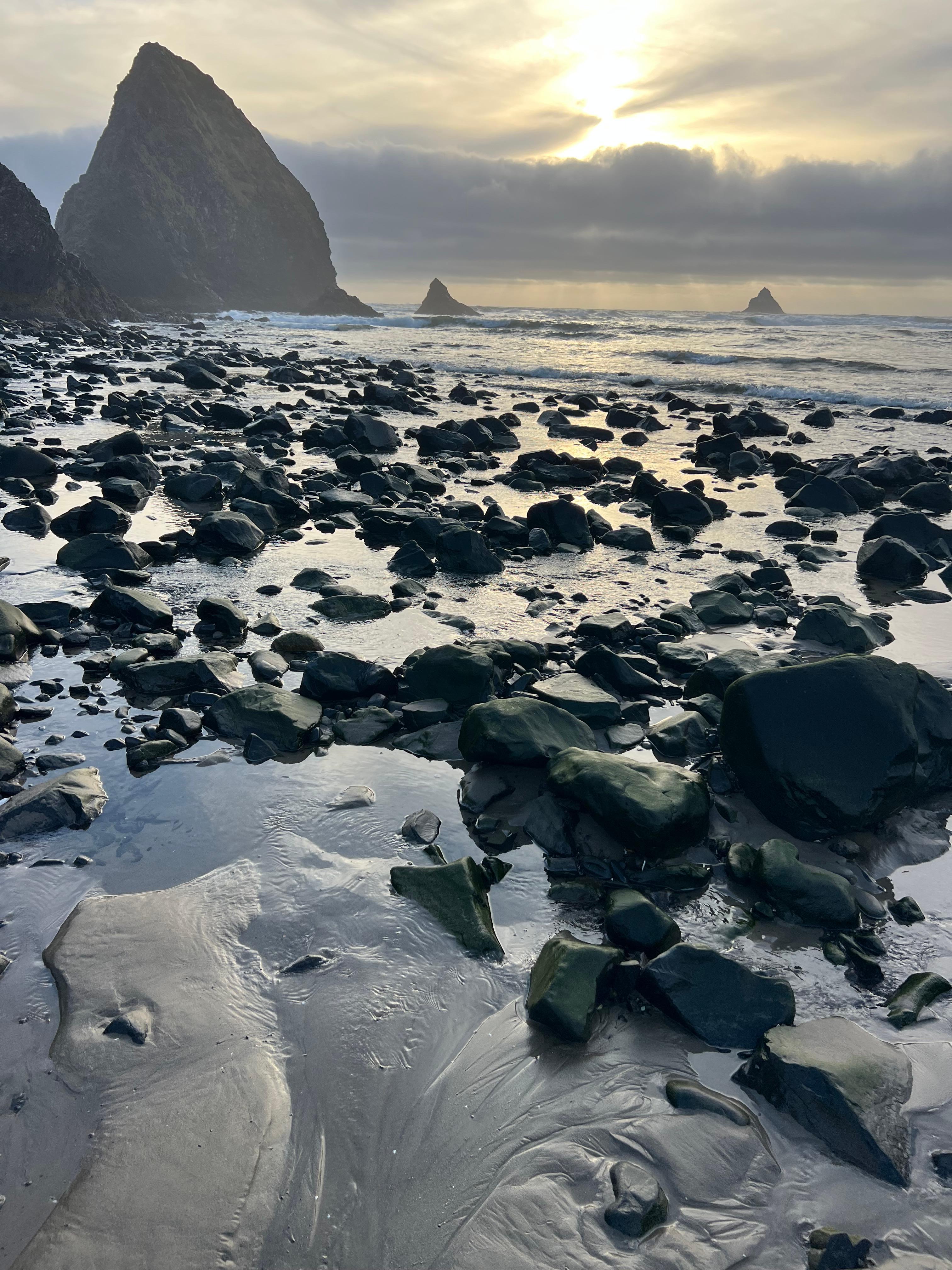 South end of beach near the arch