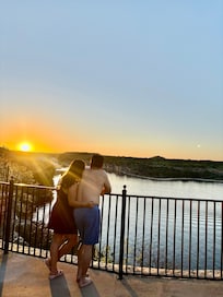 View of the sunset from the backyard