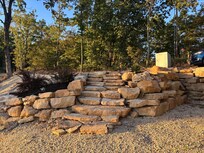 Steps down to the firepit