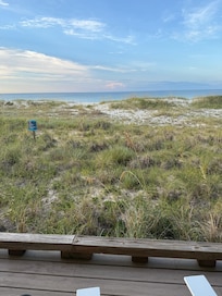 Morning coffee overlooking the beach restoration project