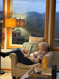 The birthday girl taking it easy