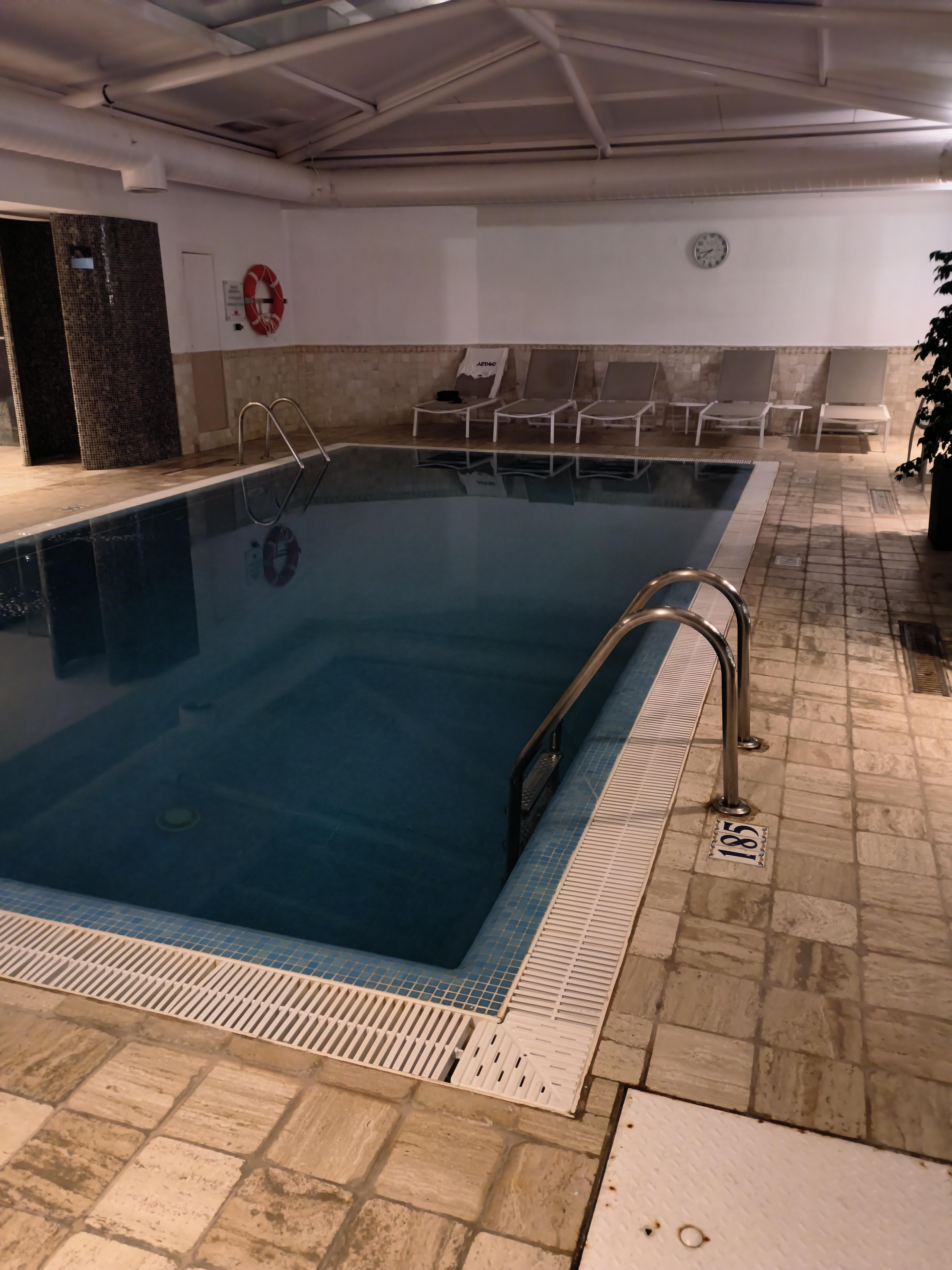 IndoorPool, it was open from 7:30 to 19:00 when I was there.