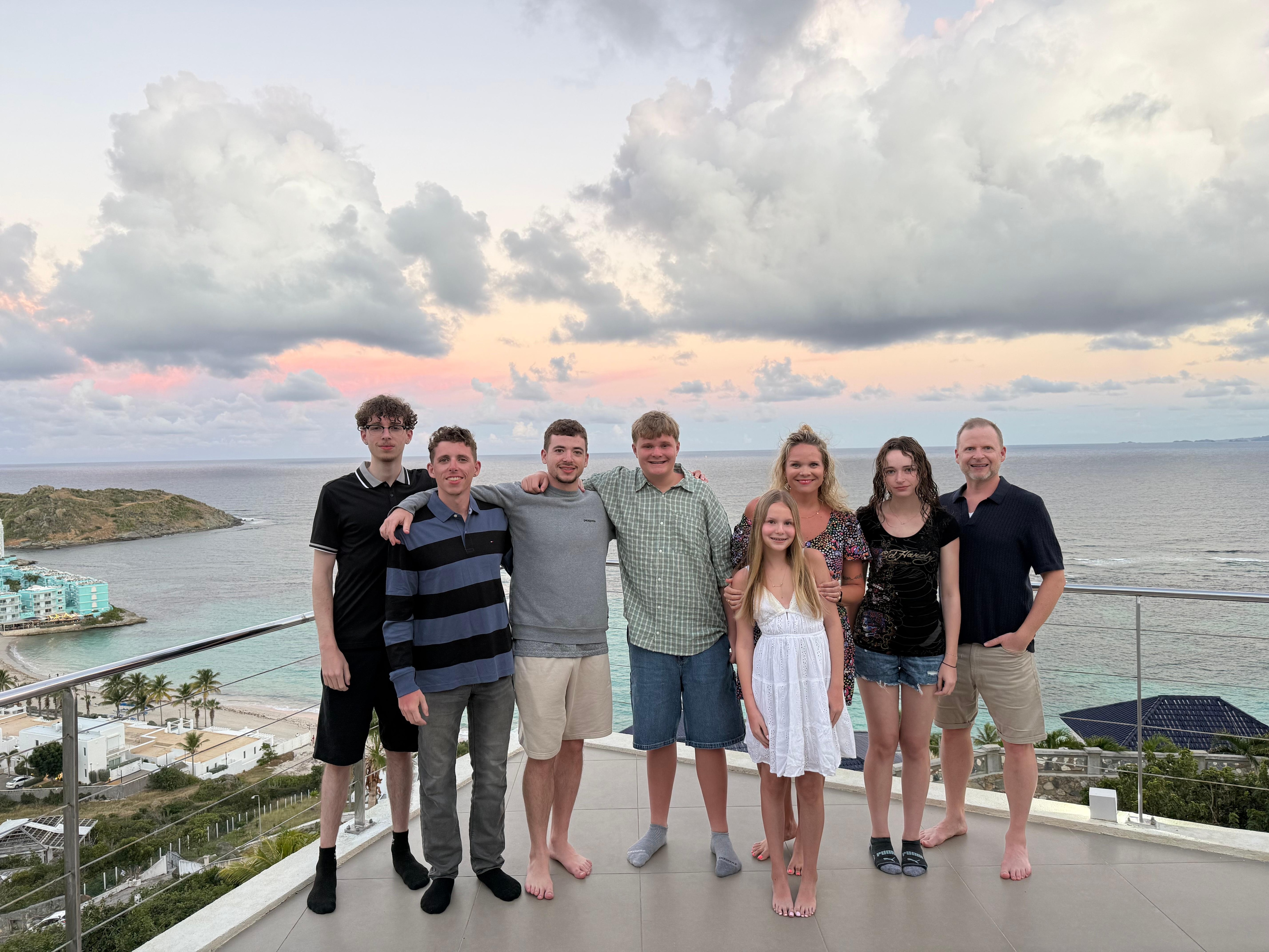 Our family on the large pool side terrace. 