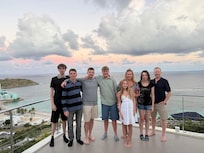 Our family on the large pool side terrace.