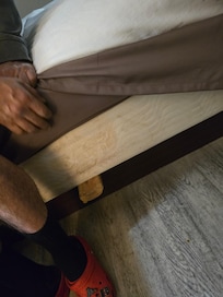 Hurt my leg getting on this bed with this sticking out