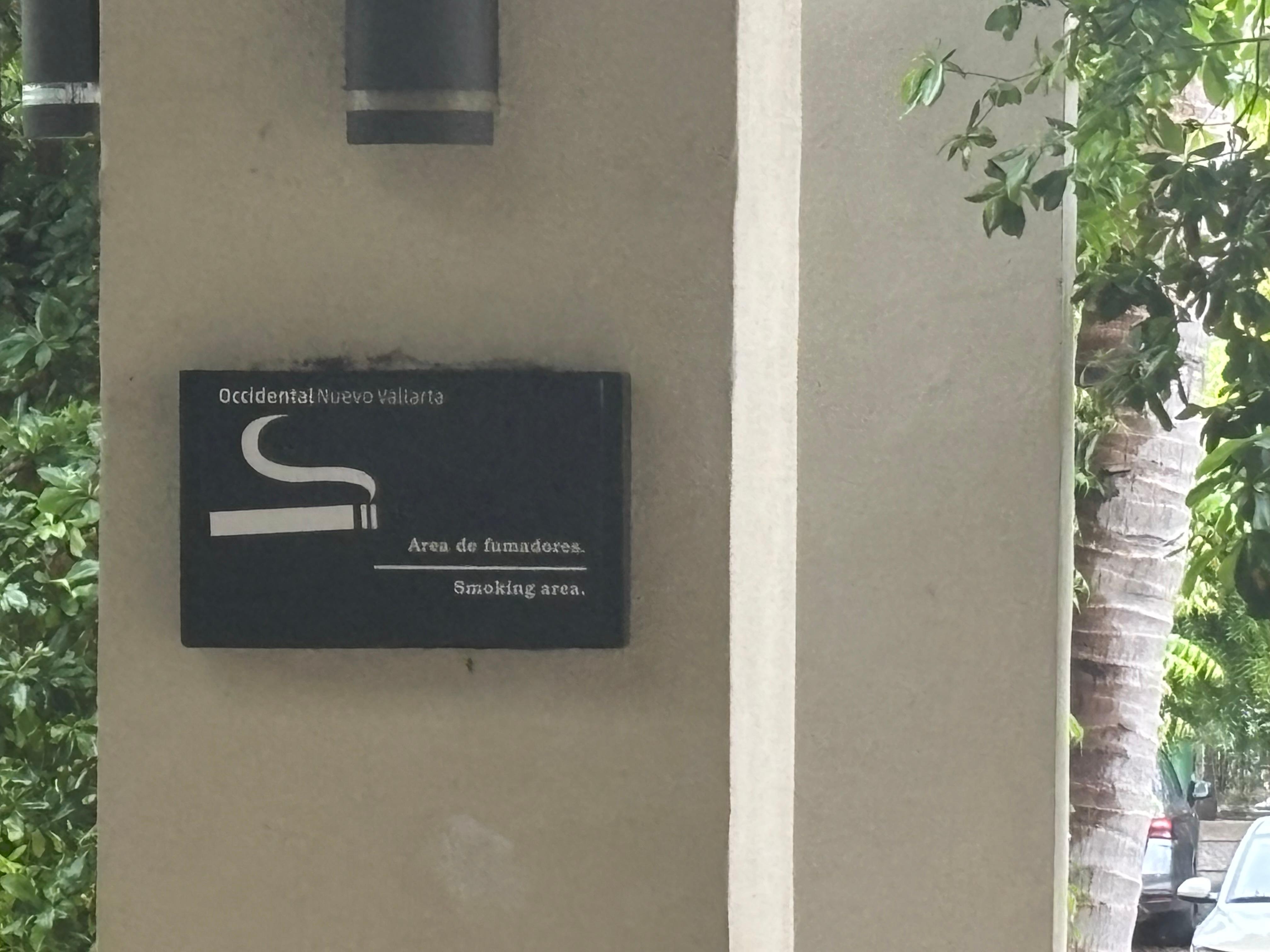 Smoking sign — designed smoking? In a 100 smoke free hotel?
