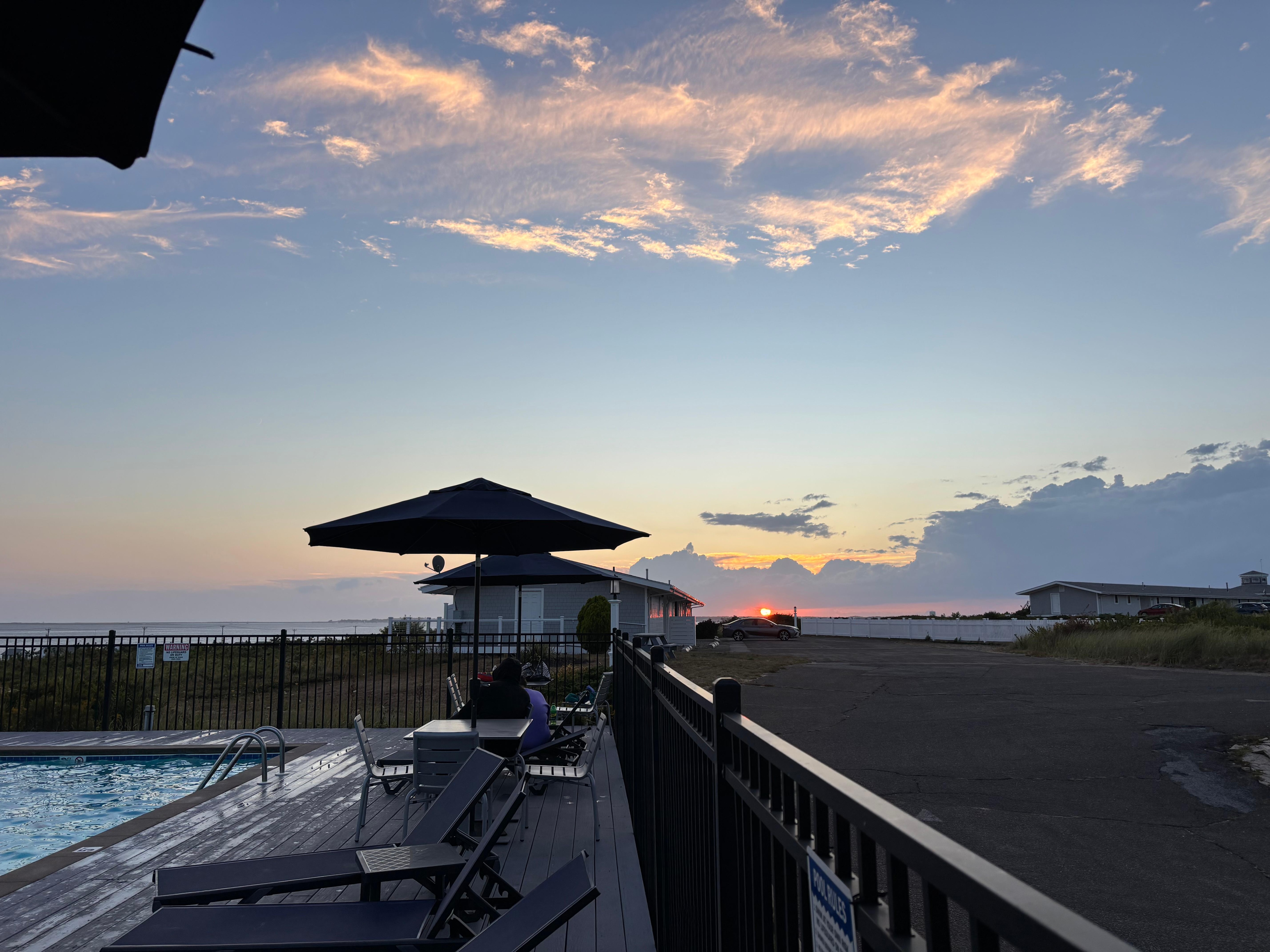 Sunset by the pool. 