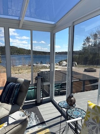 Sunroom/ hot tub view