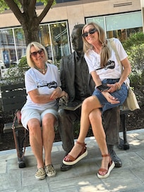 Strike a pose with Patti , Debbi and Charles Hard Townes
the inventor of the laser. Furman U Grad, on the corner of Main and Camperdown