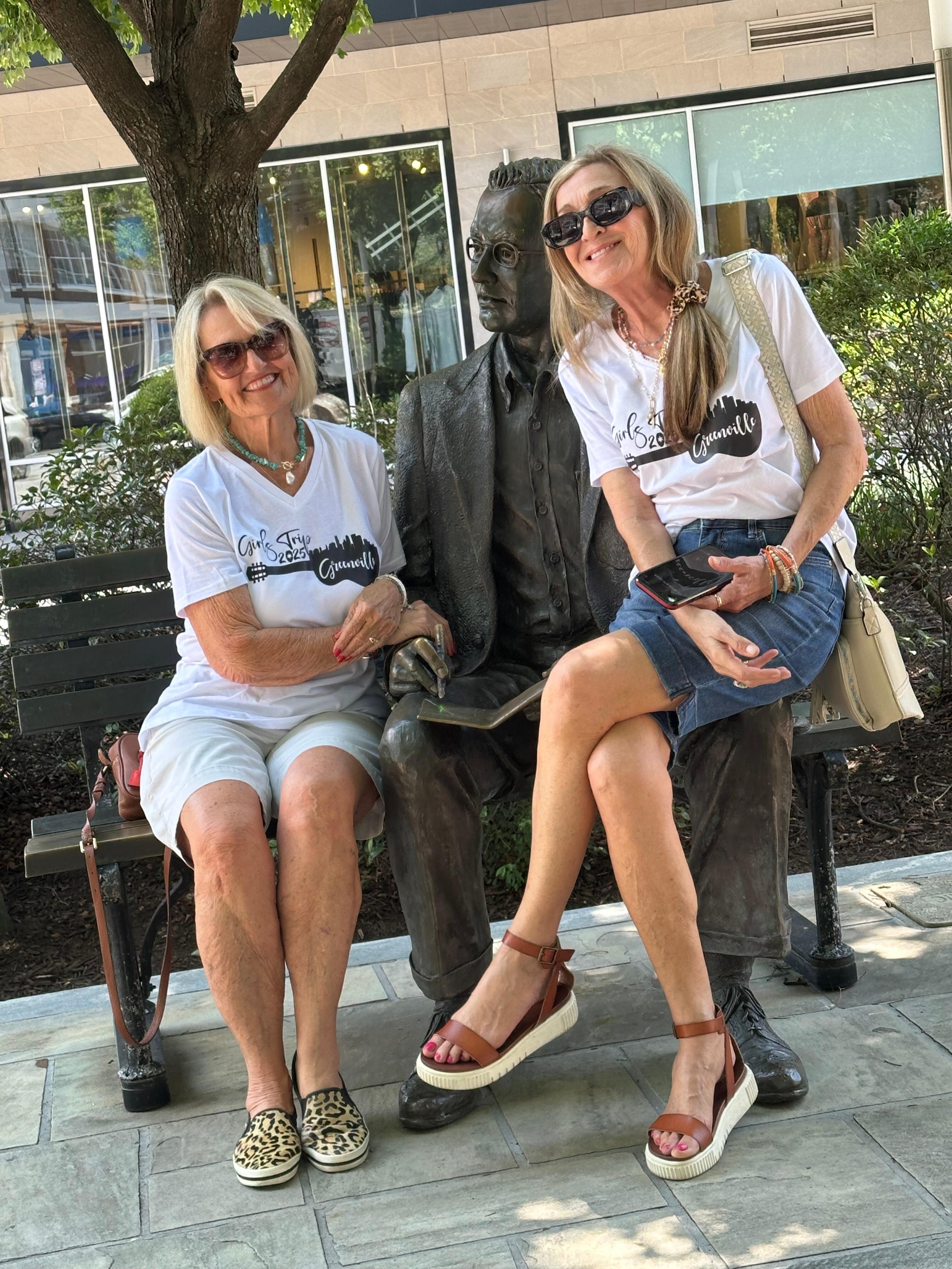 Strike a pose with Patti , Debbi and Charles Hard Townes
the inventor of the laser. Furman U Grad, on the corner of Main and Camperdown