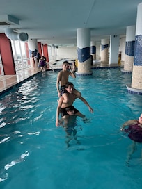 Inside heated pool