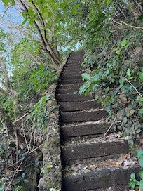 Stairs down to beach challenging hike