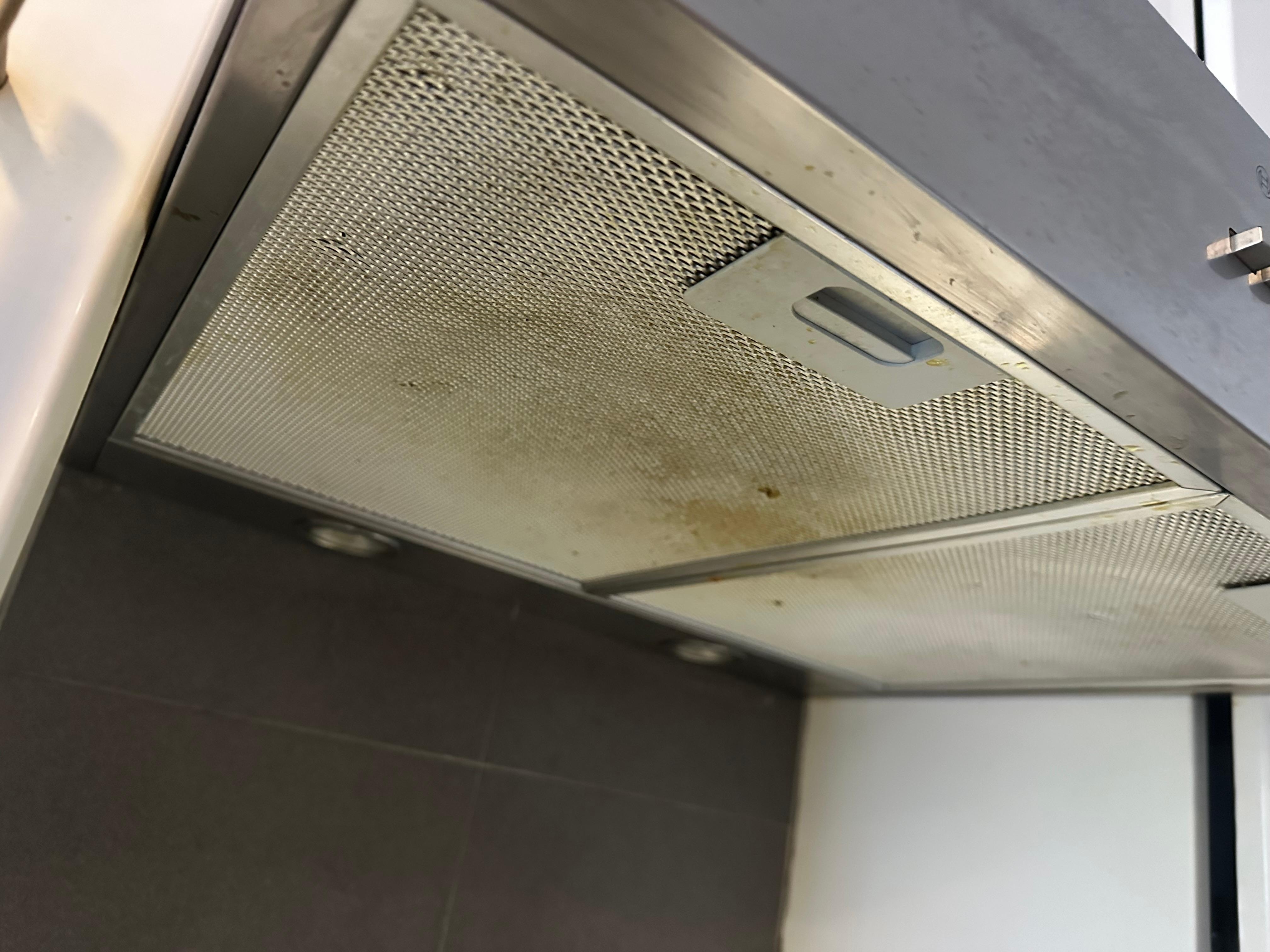 kitchen exhaust fan dirty and busted lights