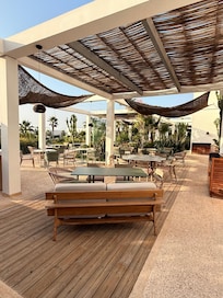 Breakfast area both indoors and out