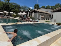 Salt water pool and jetted area