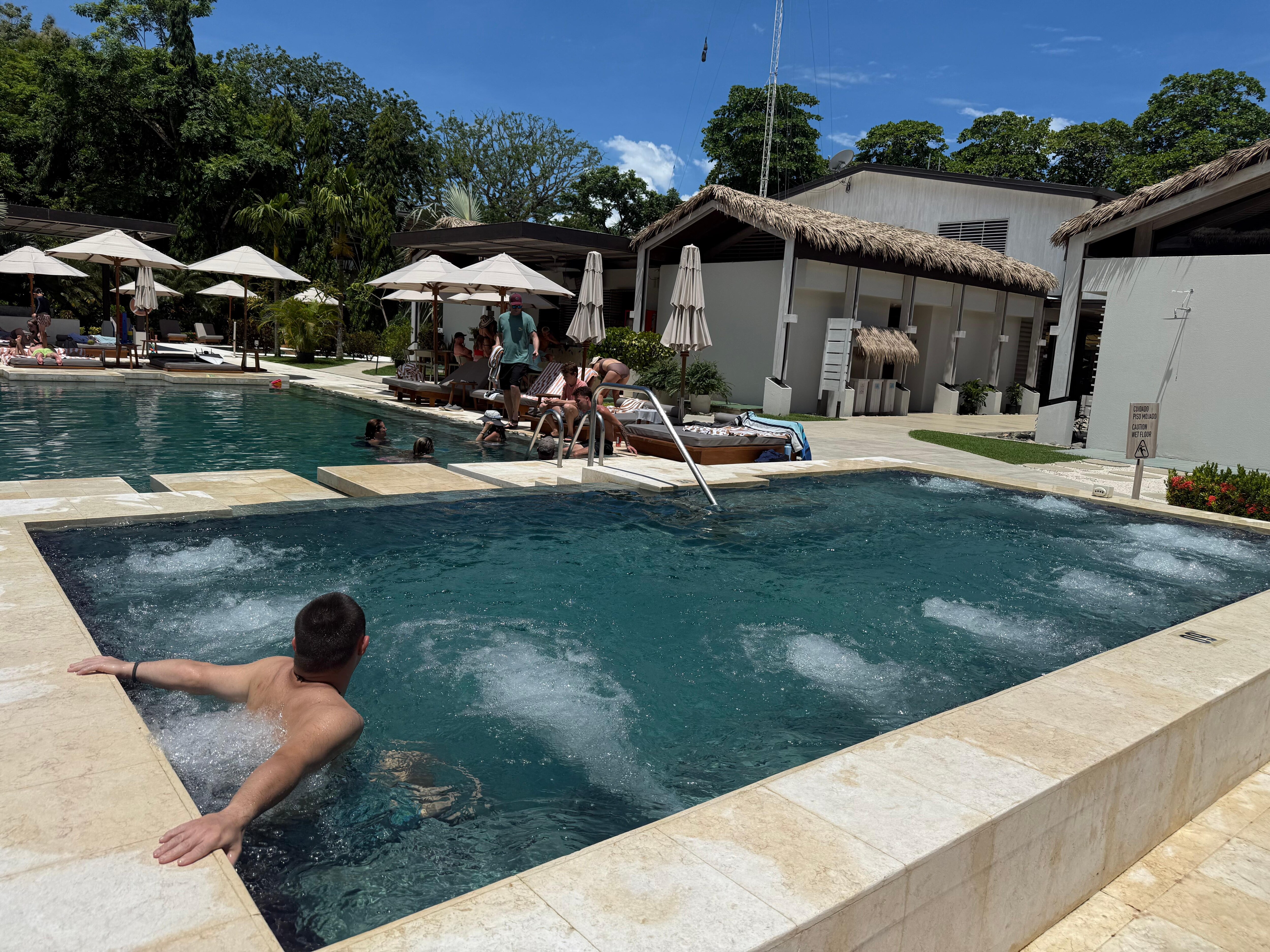 Salt water pool and jetted area