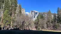 Views of Half Dome from the outdoor sitting area.