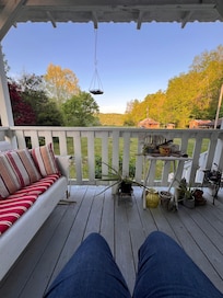 View from front porch. Insect repellant on hand.