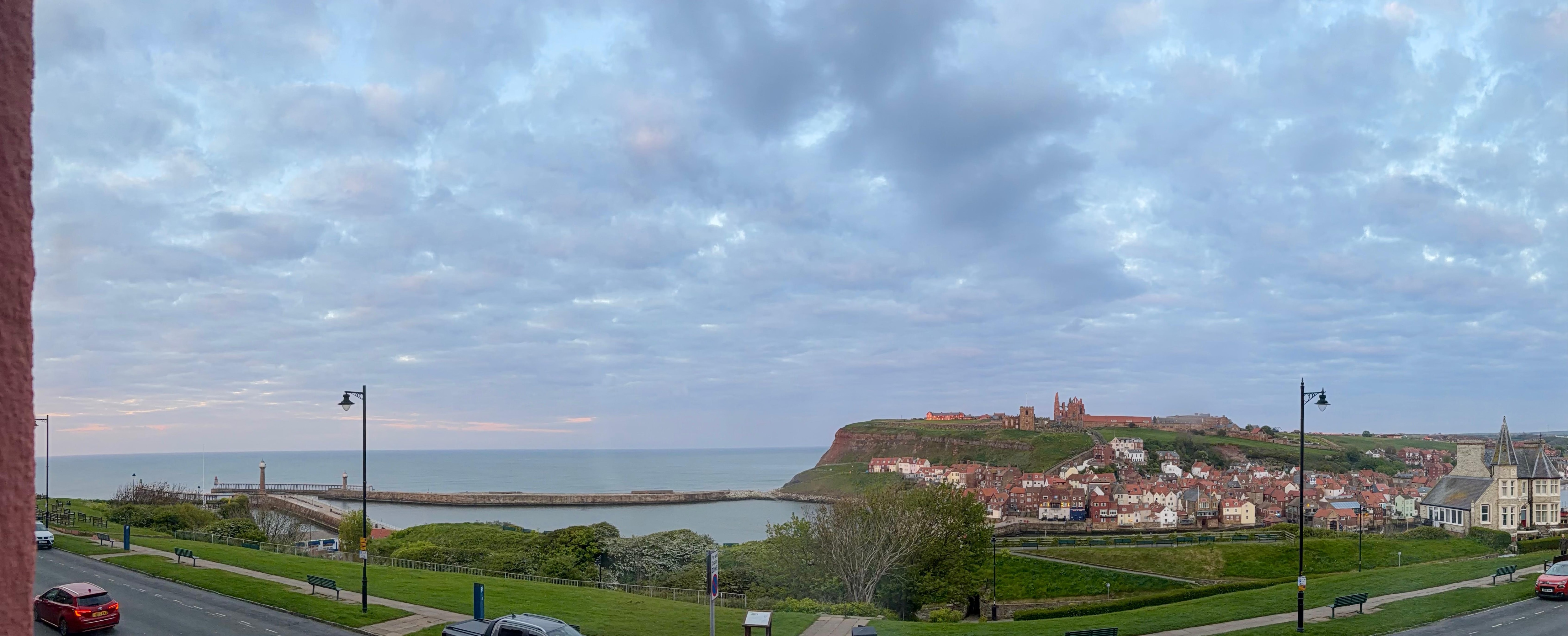 Panoramic view from the four poster room