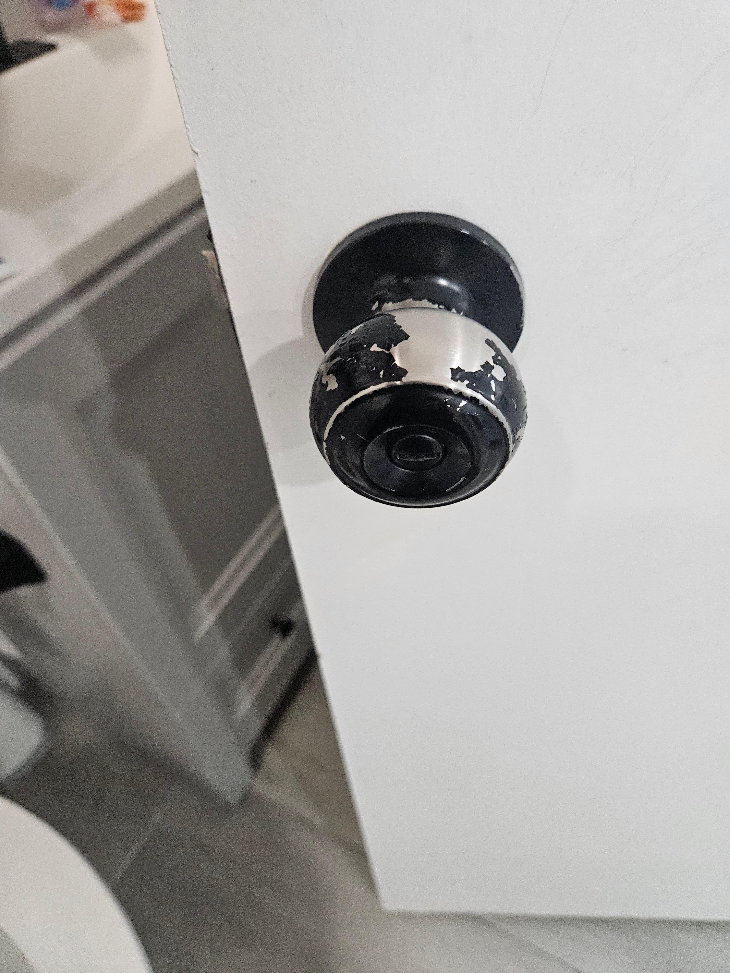 Door knobs we ruined and you couldn't be in the bathroom with door open. 