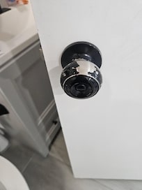 Door knobs we ruined and you couldn't be in the bathroom with door open.