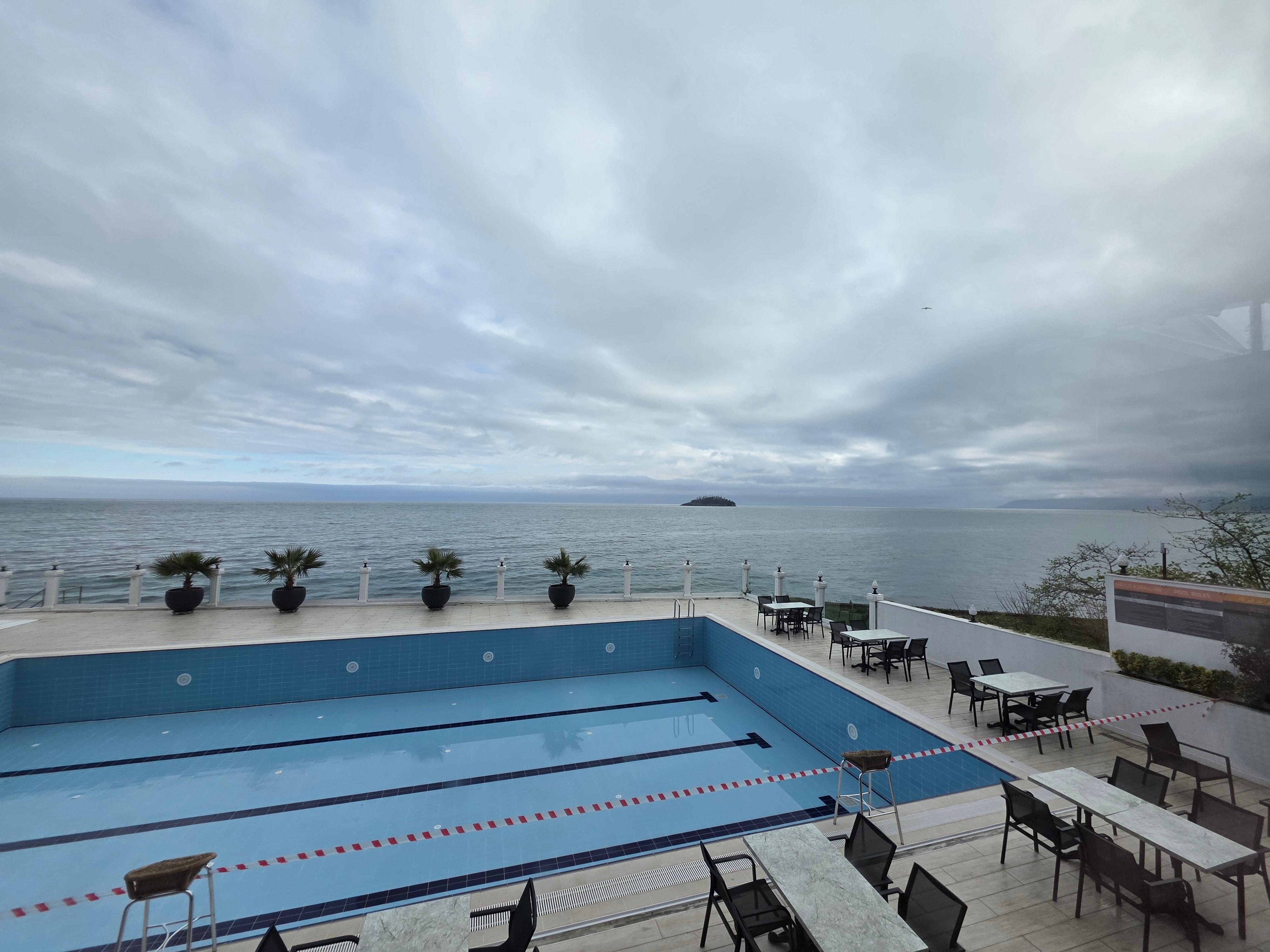 Pool being cleaned as offpeak