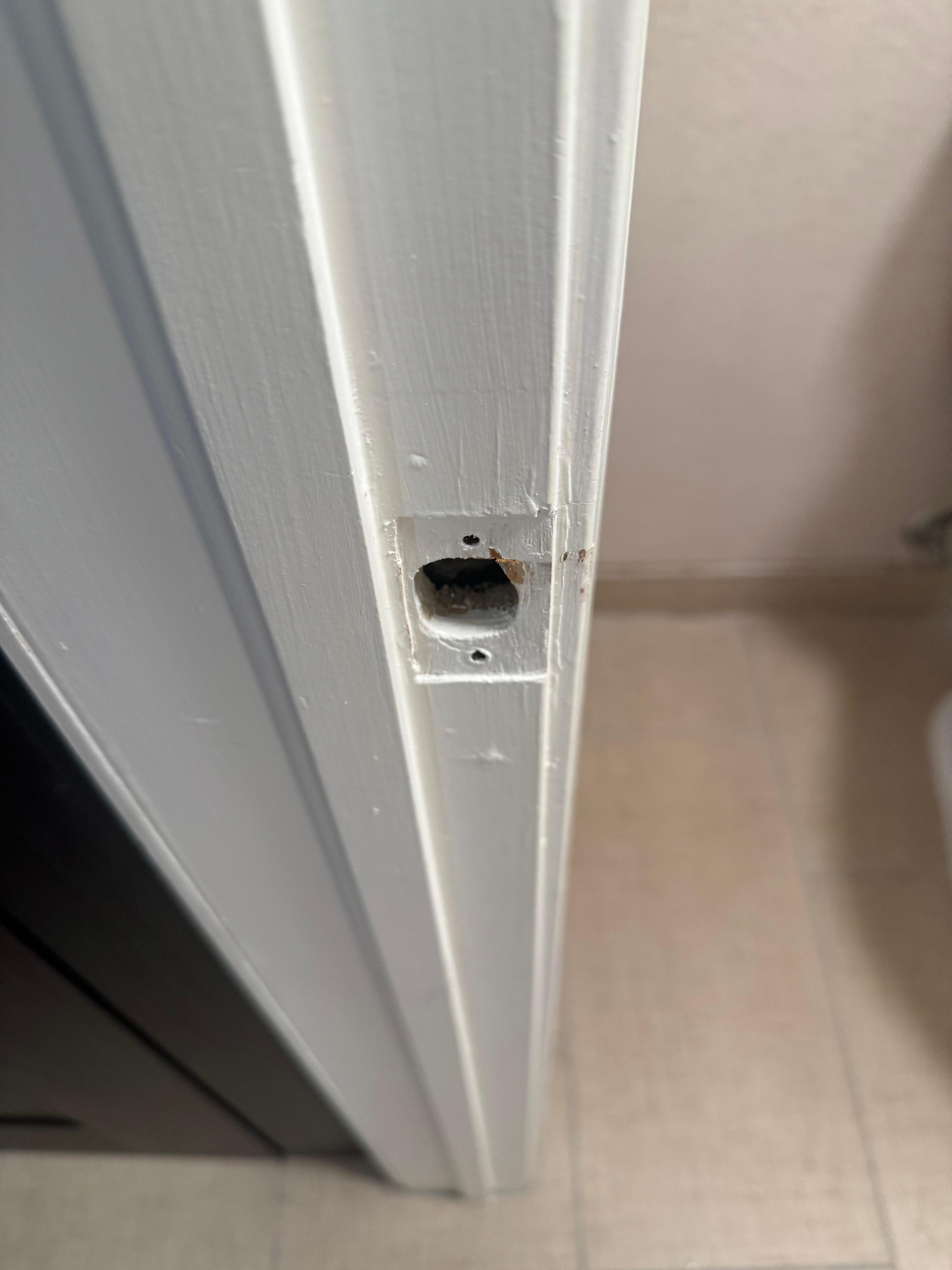 The bathroom door did not shut properly