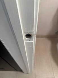 The bathroom door did not shut properly