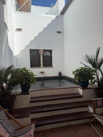 Plunge pool and courtyard
