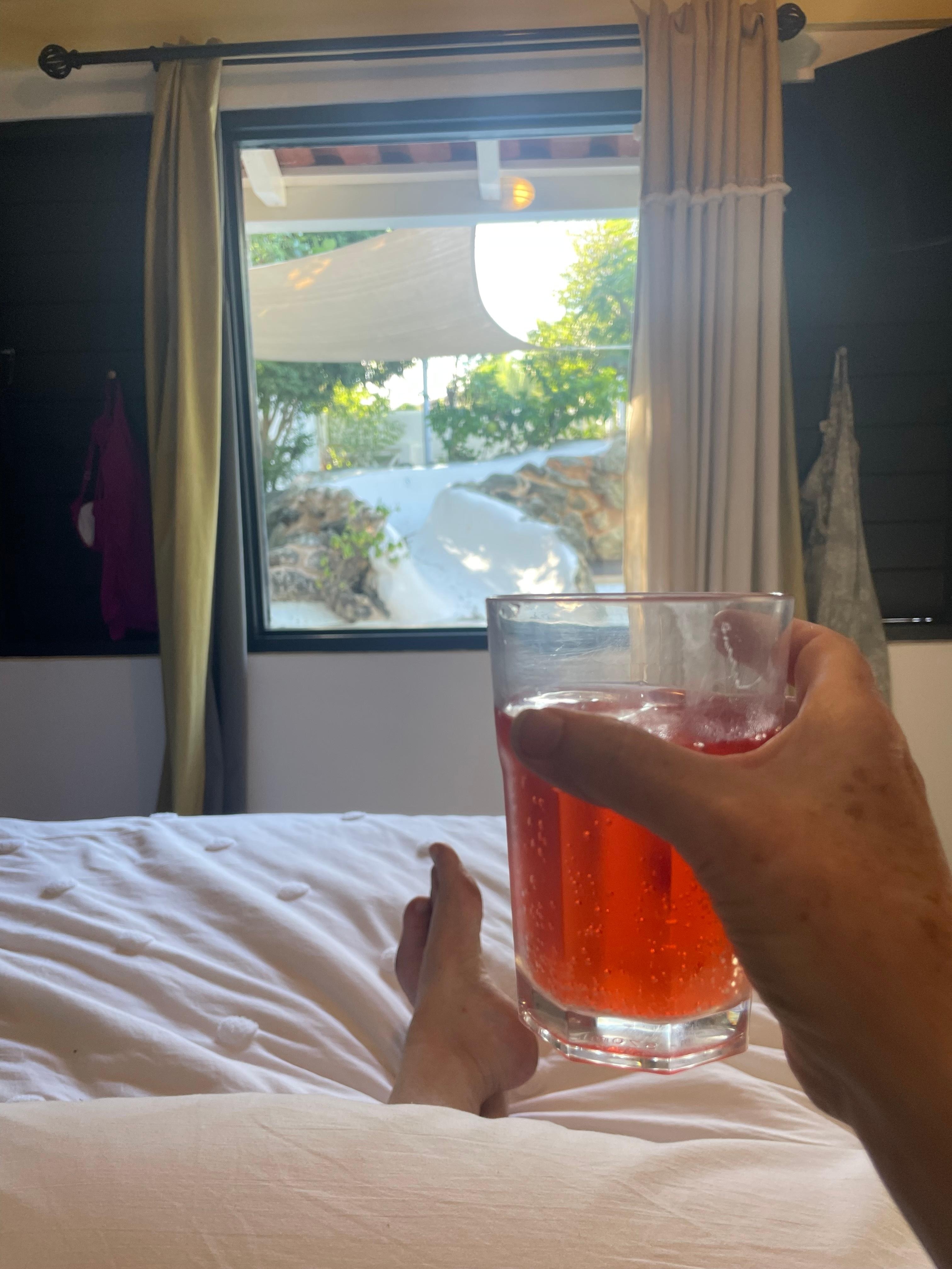 Enjoying an afternoon rest in the guesthouse.