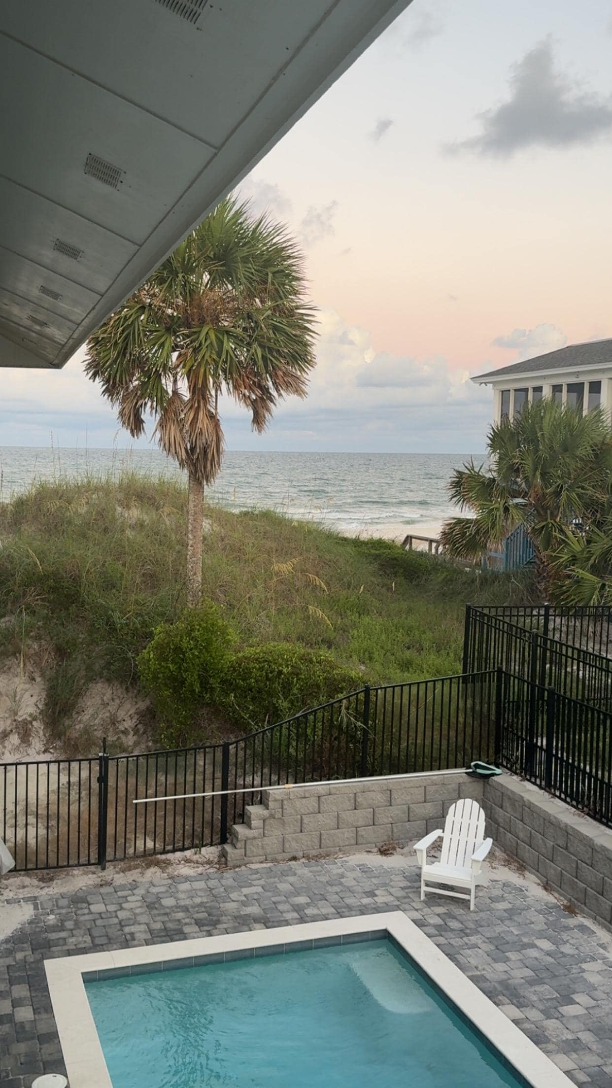 View of the gulf and pool. 