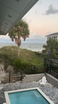 View of the gulf and pool.