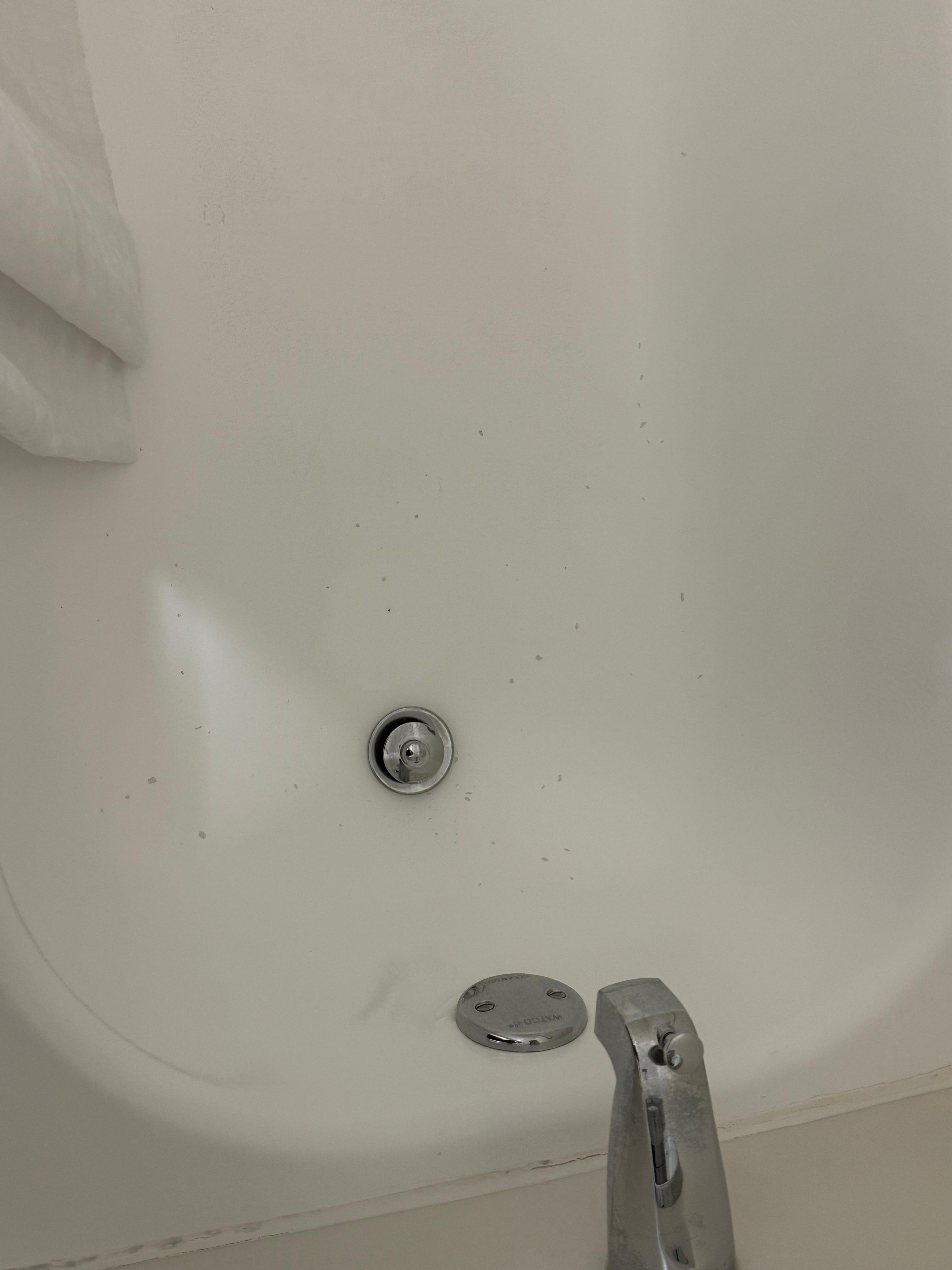 Dirt, mildew and mold in corners of the shower 