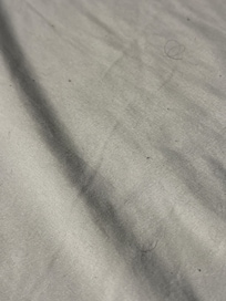 Sheets on bed, had hair,crumbs