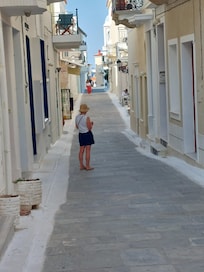 The quiet part of the old town where the Camara Suites are