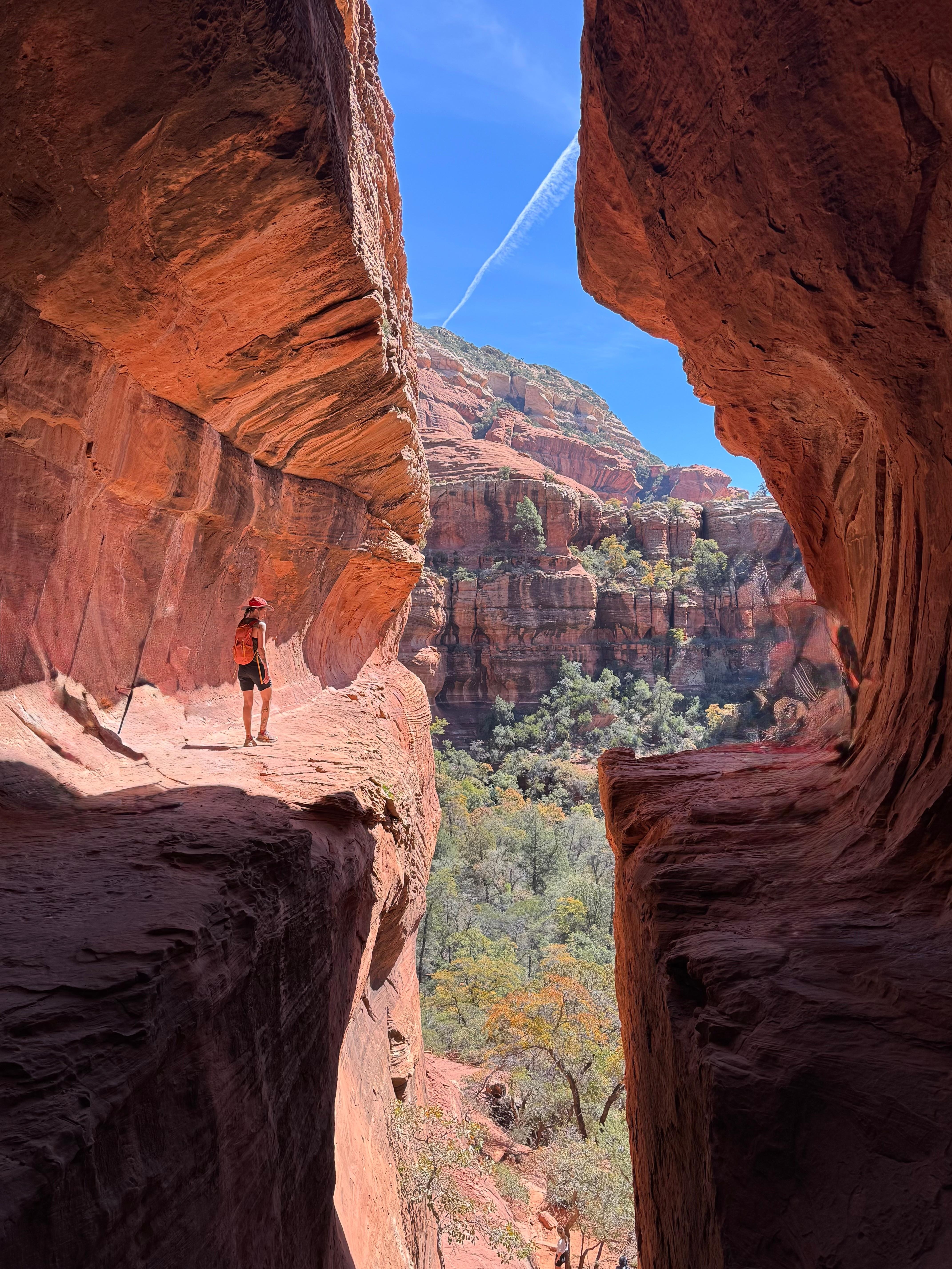 The hiking trails are in town.