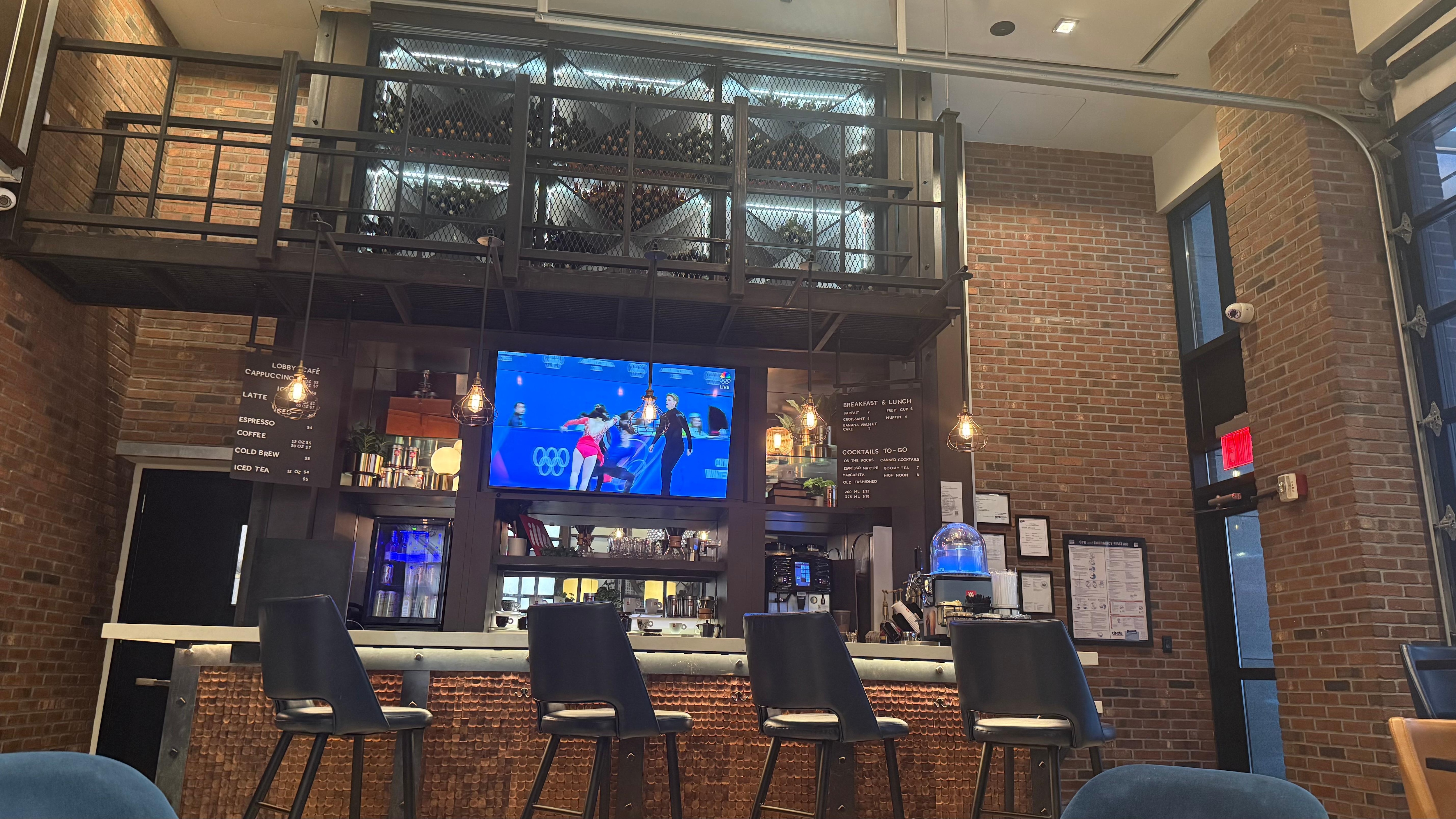 The lobby coffee area