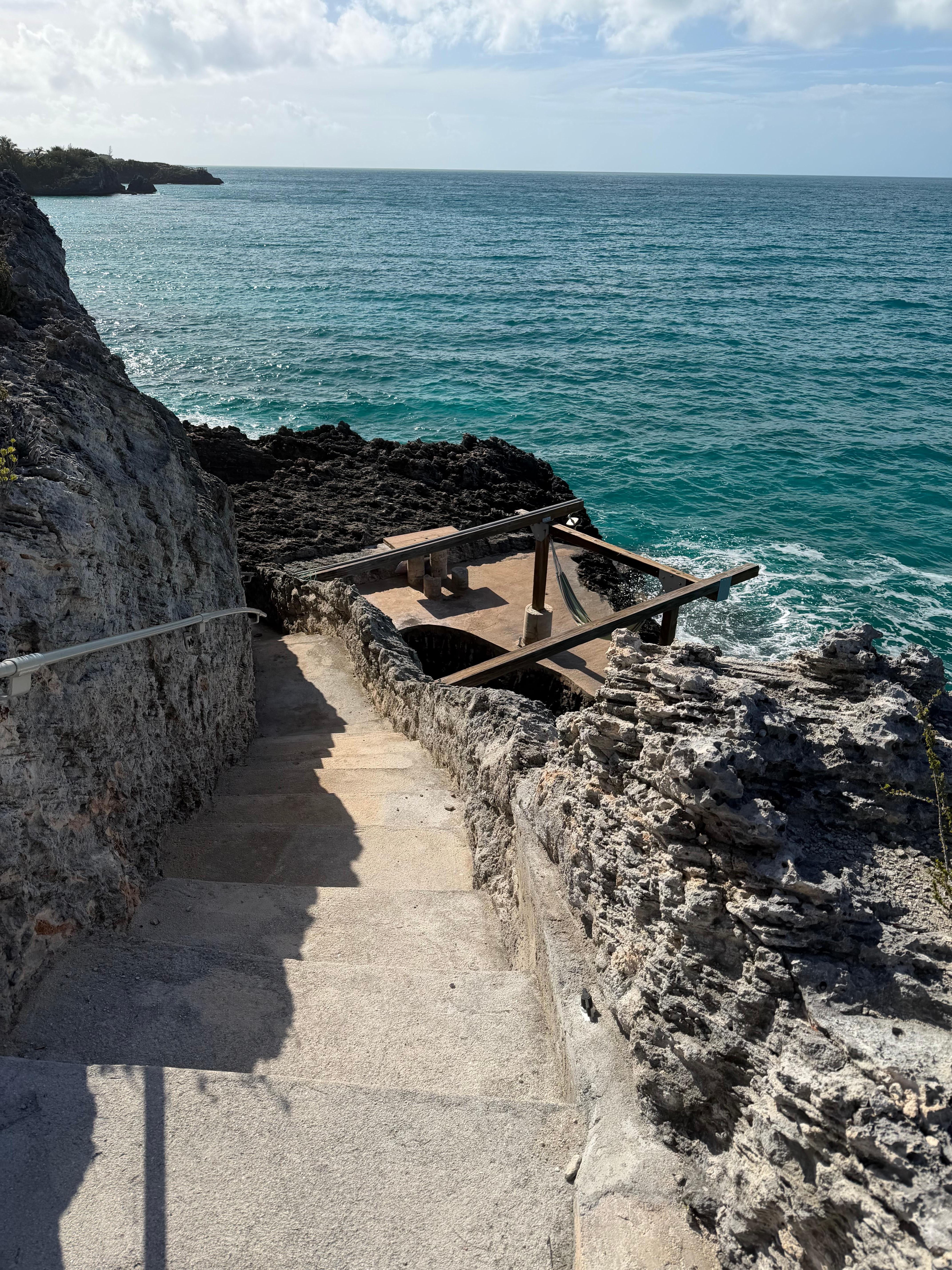 Stairs to go down to water