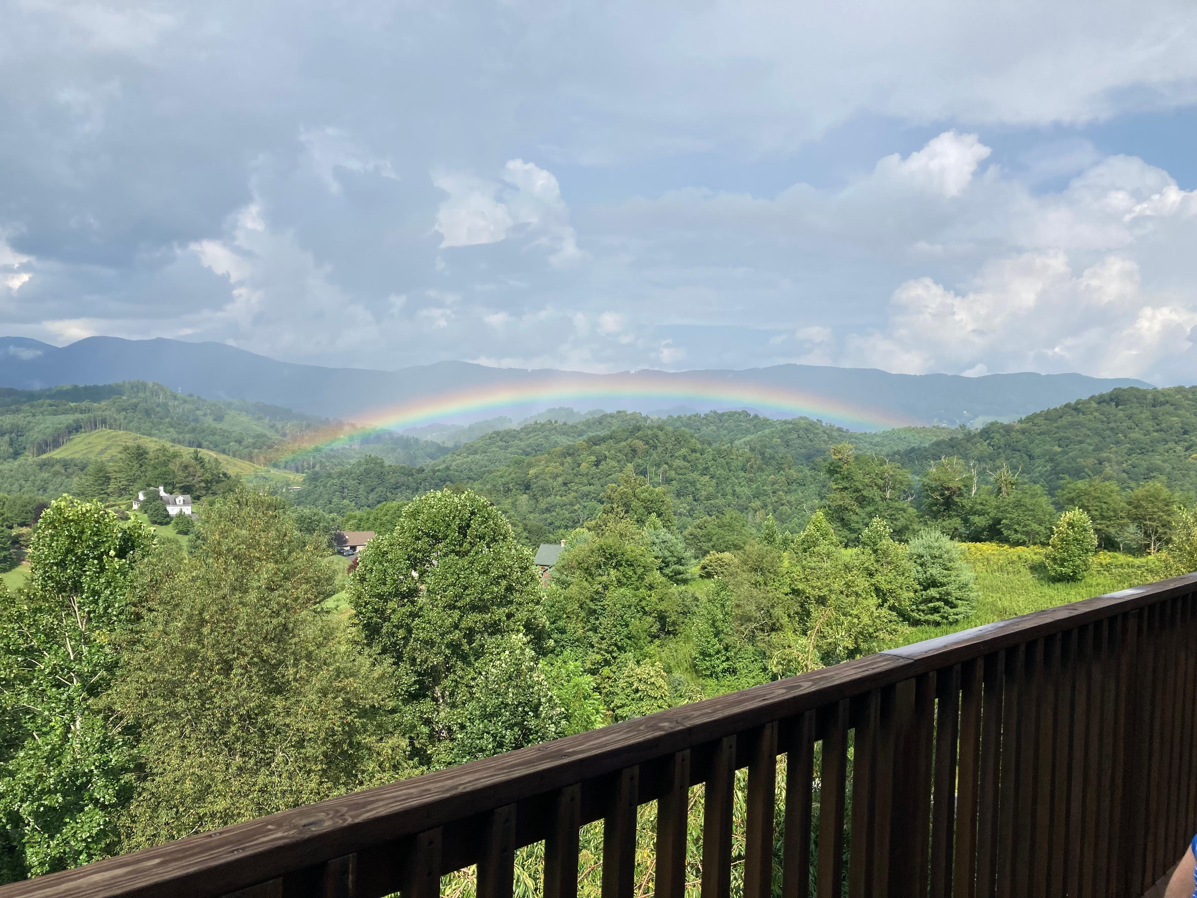 Beautiful rainbow over the mountains!
