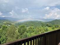 Beautiful rainbow over the mountains!
