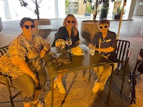 Sitting having a drink before we went to our room