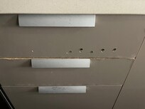 kitchen cabinets with screws on the outside