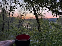 Every morning coffee on the deck listening to the birds.