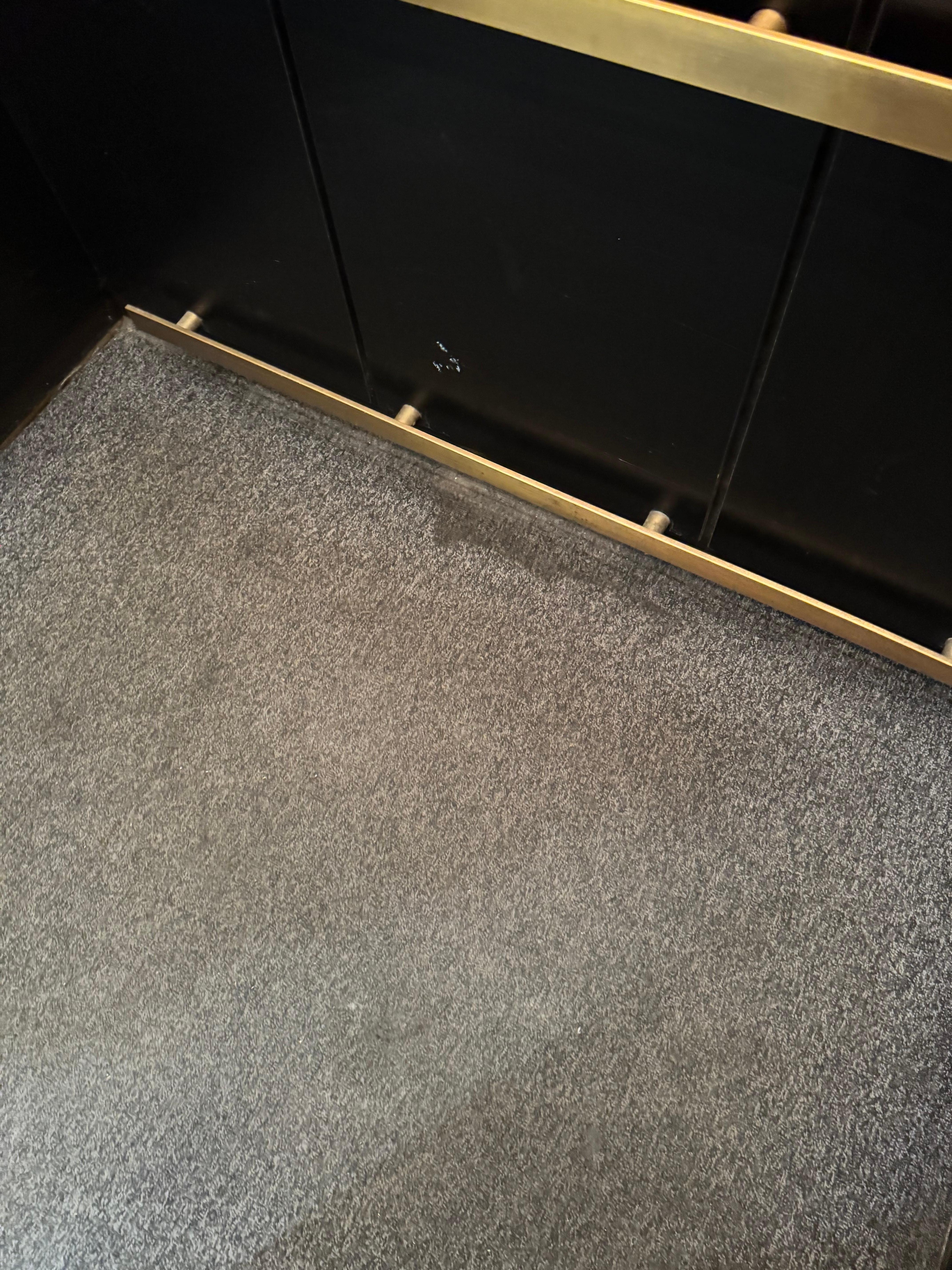 stained elevator carpet