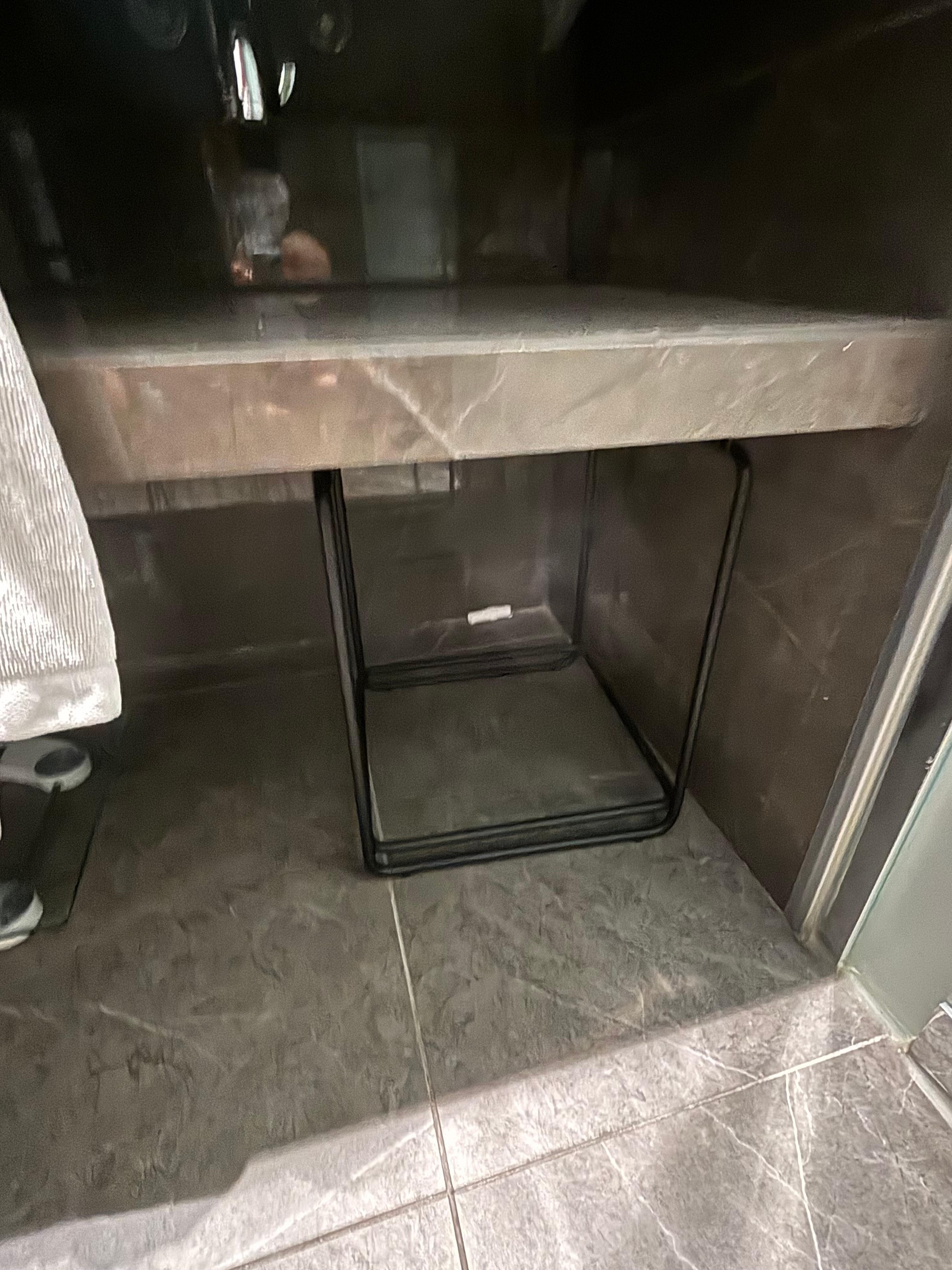 Not what you expect to find left on your bathroom floor when you arrive!! 