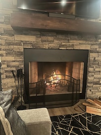 Wood burning fireplace