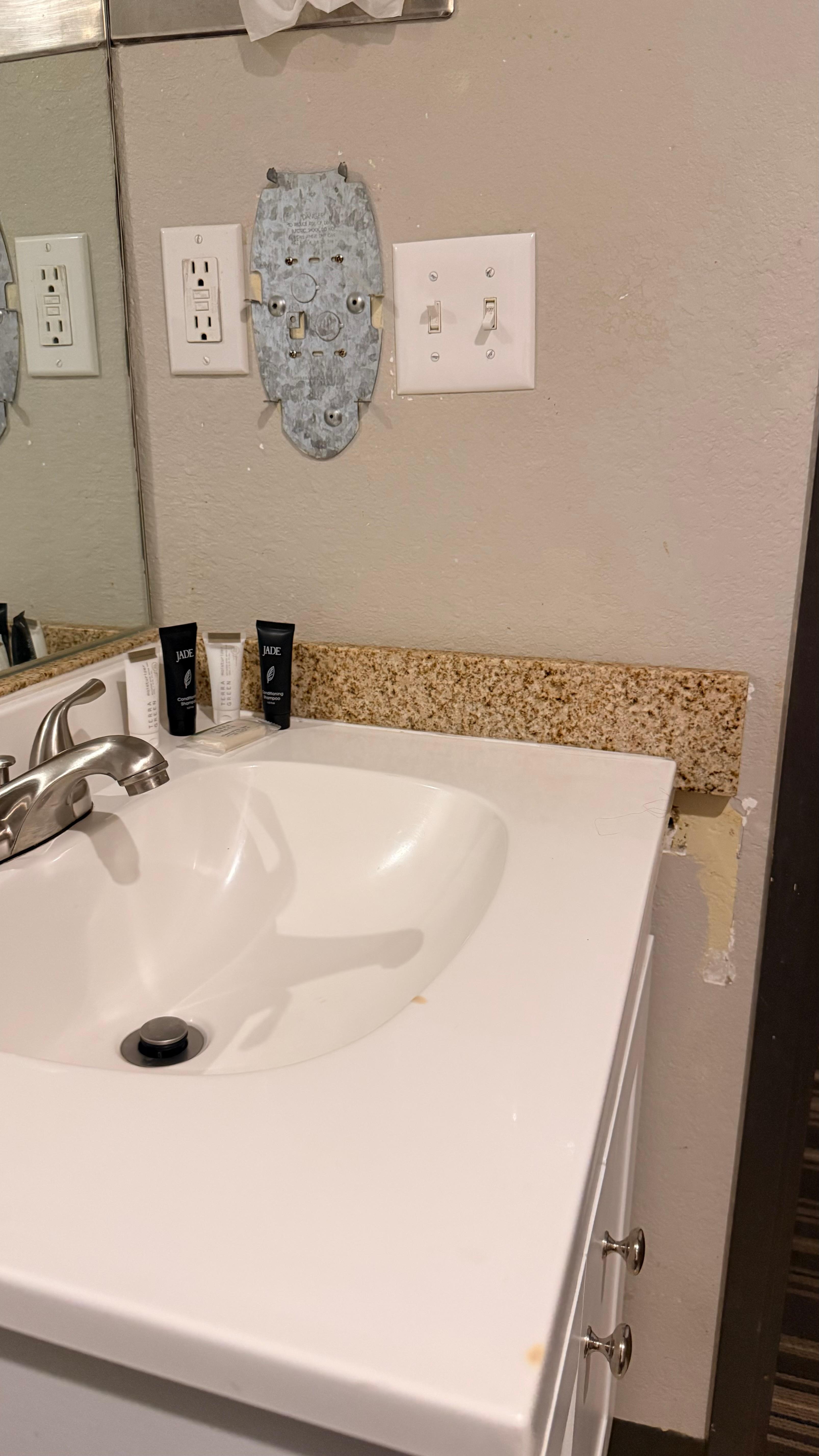 The wall looks like there used to be something else there