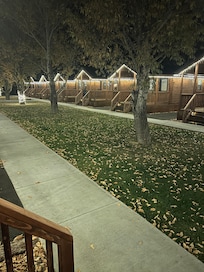 View of willow cabins