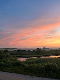 Sunset view from top deck.